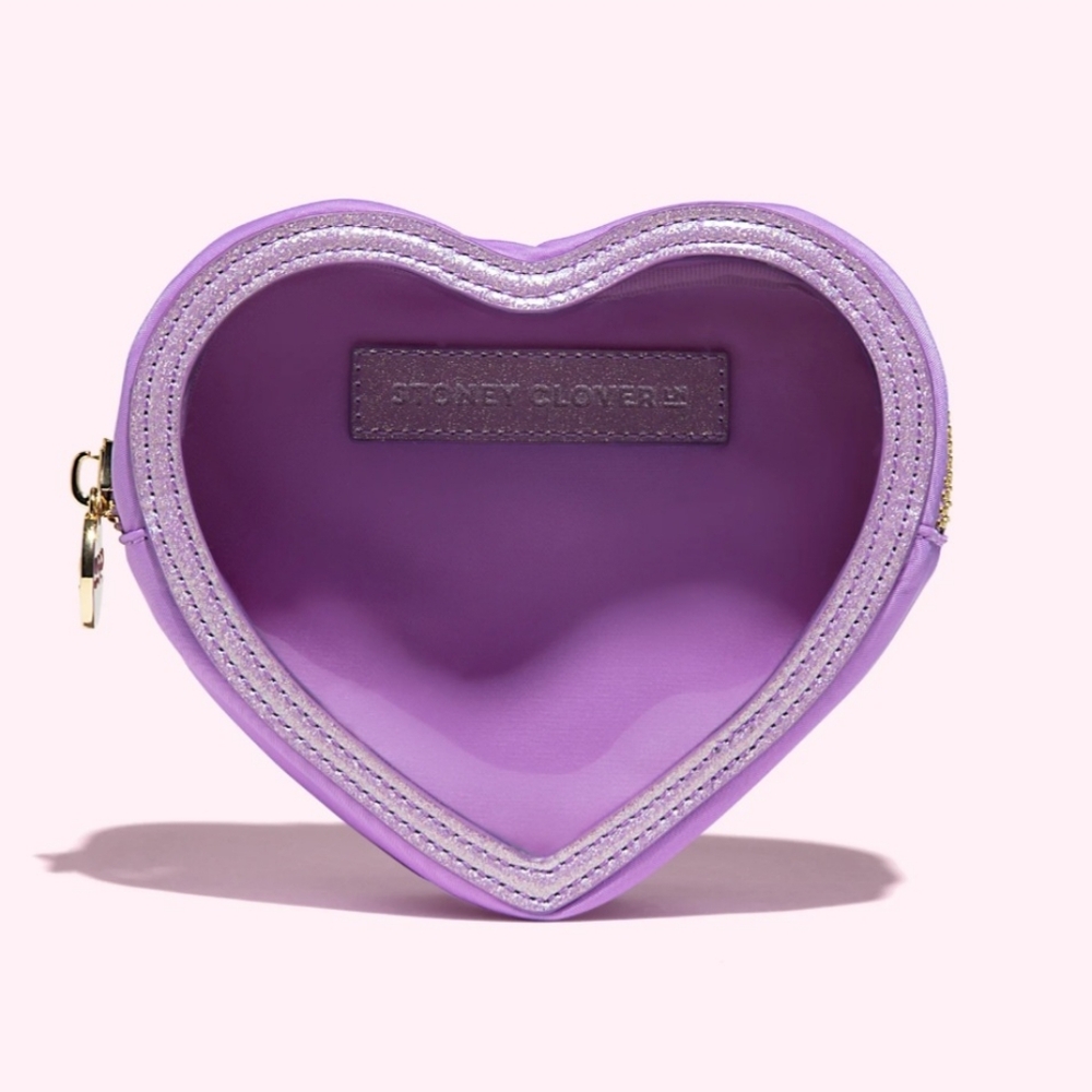 Stoney Clover Lane Acai Clear Front Heart Pouch